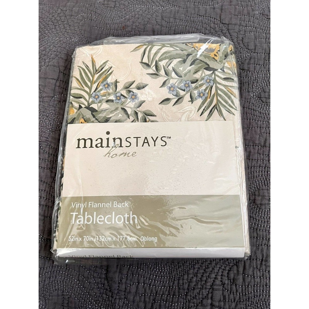 New Mainstays Home Vinyl 70" X52” Tablecloth Pineapple Tropical Indoor Outdoor